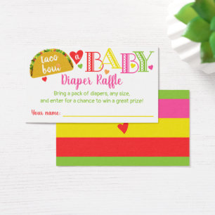 Fiesta Taco Baby Girl Fralda Raffle Card