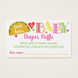Fiesta Taco Baby Girl Fralda Raffle Card
