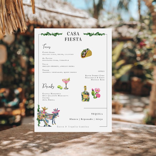 Fiesta Taco Bar Menu | Tequila Party Menu (Criador carregado)