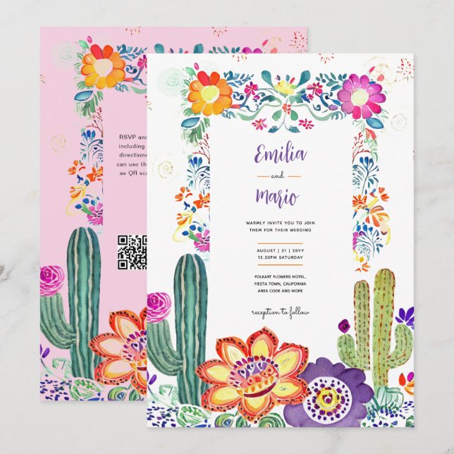 FIESTA WEDDING - Folkart Flowers Modern (Frente/Verso)