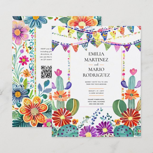 FIESTA WEDDING - Folkart Flowers Modern (Frente/Verso)
