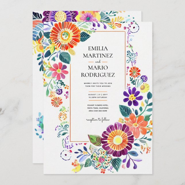 FIESTA WEDDING - Folkart Flowers Modern (Frente/Verso)