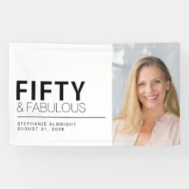 Fifty and Fabulous Bold Photo 50th Birthday Party