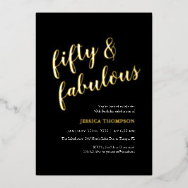 Fifty and Fabulous Gold Script 50th Birthday