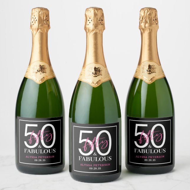 Fifty e Fabuloso Aniversário de 50 anos ousado (Garrafas)