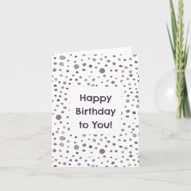 Fig Confetti Watercolor Dots - Cartão de Nasciment (Frente)