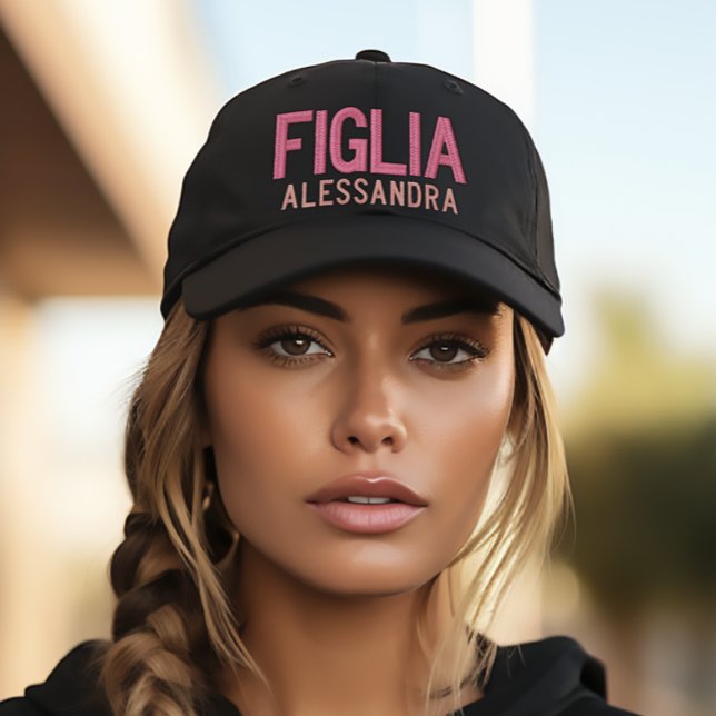 Figlia Boné Personalizado Dift Italiano (Figlia (Italian for "Daughter")
Embroidered Baseball Cap)