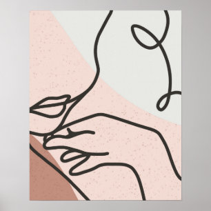 Figura 1 feminina Desenho Abstrato Impressão