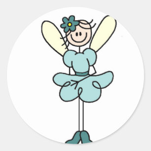 Figura anjo da vara na etiqueta da cerceta