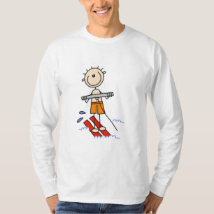 Figura camiseta e presentes da vara do esqui