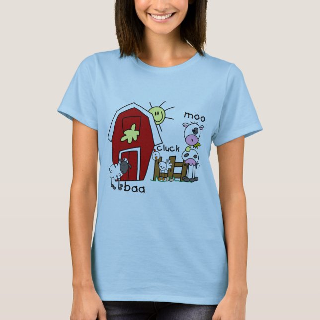 Figura camiseta e presentes da vara dos animais de (Frente)