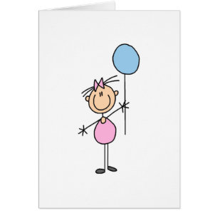 Figura cartão da vara da menina da criança