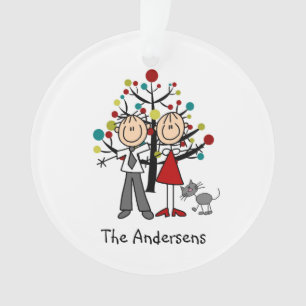 Figura casal da vara com o ornamento do acrílico