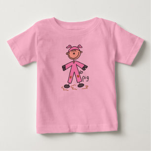 Figura da vara na camisa do terno do porco