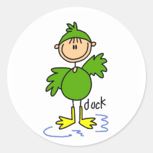 Figura da vara na etiqueta do terno do pato