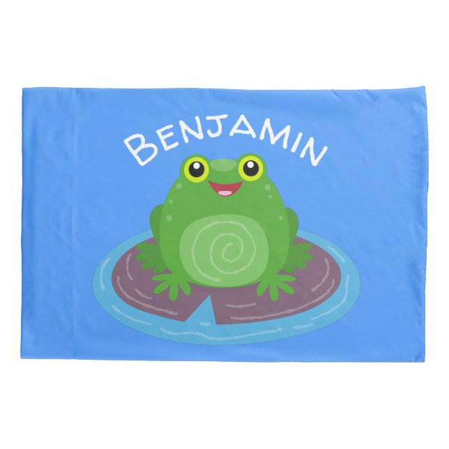 Figura de desenho animado do sapo verde-bonito (Verso)