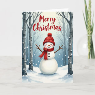 Figura de Neve Alegre Cartão de Natal