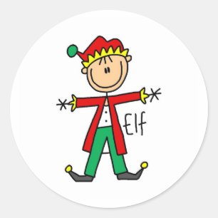 Figura etiqueta da vara do duende do Natal