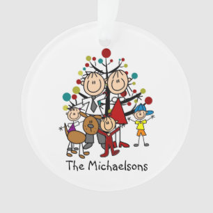 Figura família da vara do ornamento do acrílico de