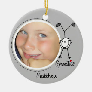 Figura masculina ornamento da vara da ginástica