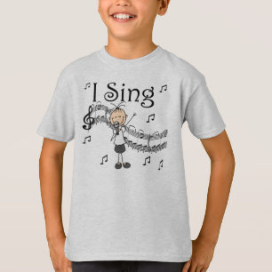 Figura menina da vara eu canto t-shirt e presentes