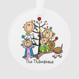 Figura pais da vara, 2 meninas, ornamento do cão