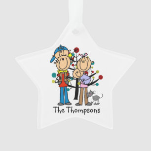 Figura pais da vara, menino, bebê, ornamento do