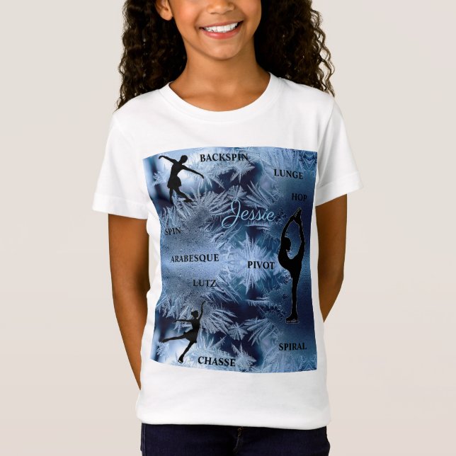 Figura Skating Frozen Typografia T-Shirt w/ Name (Frente)