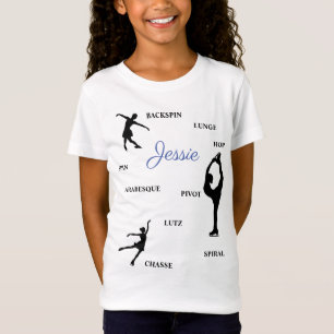 Figura Skating Skills Typografia T-Shirt w/ Name