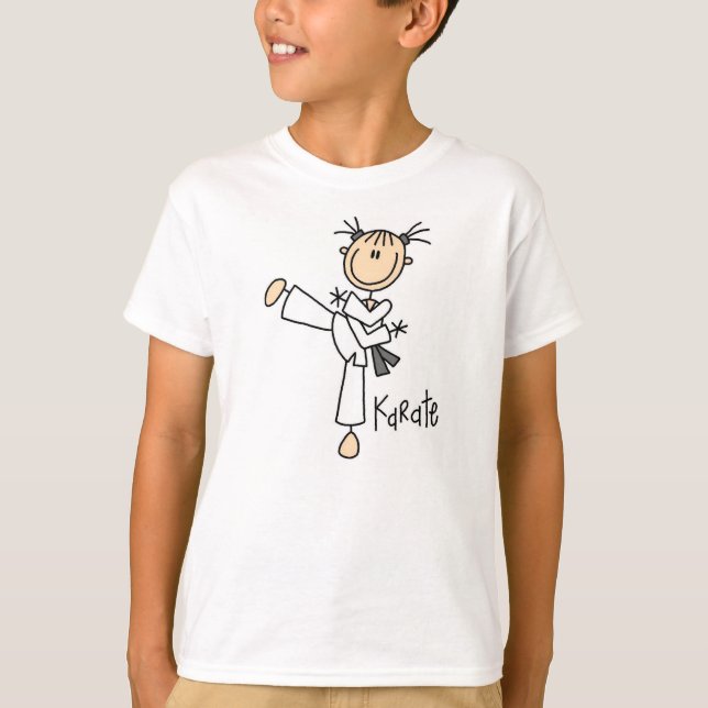 Figura t-shirt da vara da menina do karaté (Frente)