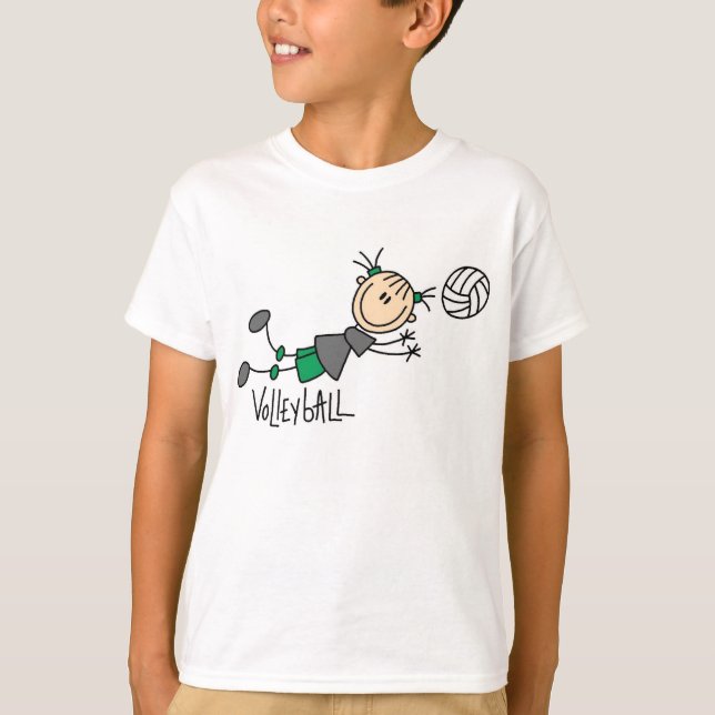 Figura t-shirt da vara do voleibol das meninas (Frente)