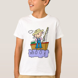 Figura t-shirt e presentes da vara da pesca da