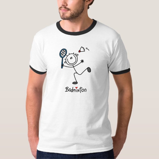 Figura t-shirt e presentes da vara do Badminton (Frente)