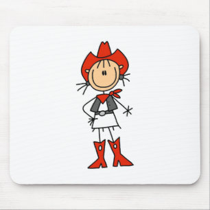 Figura vaqueira Red Hat da vara e botas Mousepad
