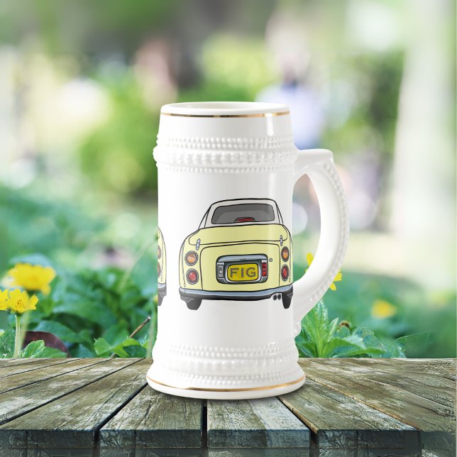 Figuras Monograma Caneca de cerveja de Urso do Fíg (Fun figaro beer stein for the yellow figaro driver (when they are not driving) Add your initials)