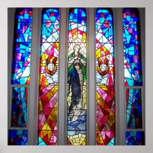 Figuras no Poster da janela de vidro manchado