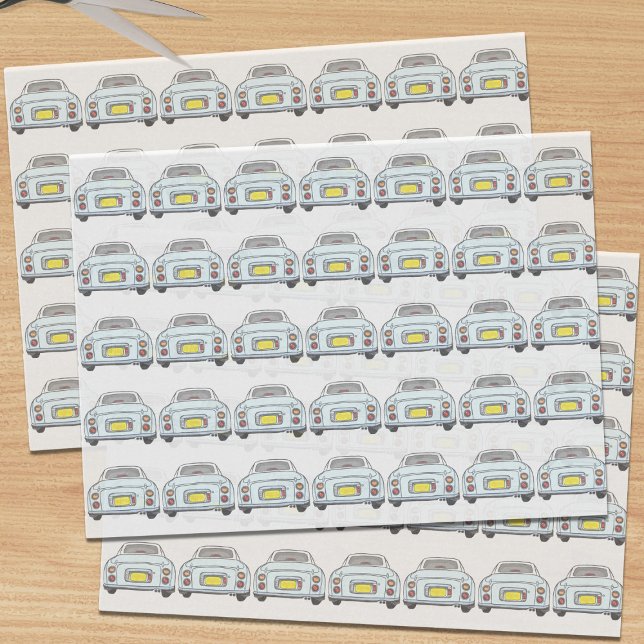 Figuras Pálidas Aqua Figaro Car Papel Tecido (Pale Aqua Figaro Car Tissue Paper just for you)