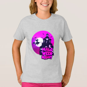 Figurino noturno do Halloween para camiseta femini