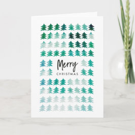 fila de árvores Cartão de férias dobrado