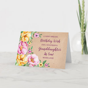 Filha De Flores Da Primavera No Cartão De Aniversá