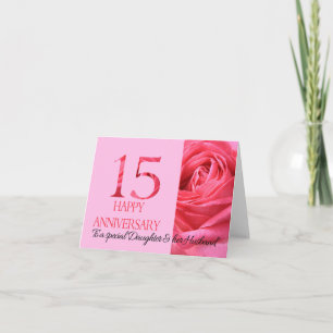 Filha e Marido Aniversário Cartão Rosa Rosa