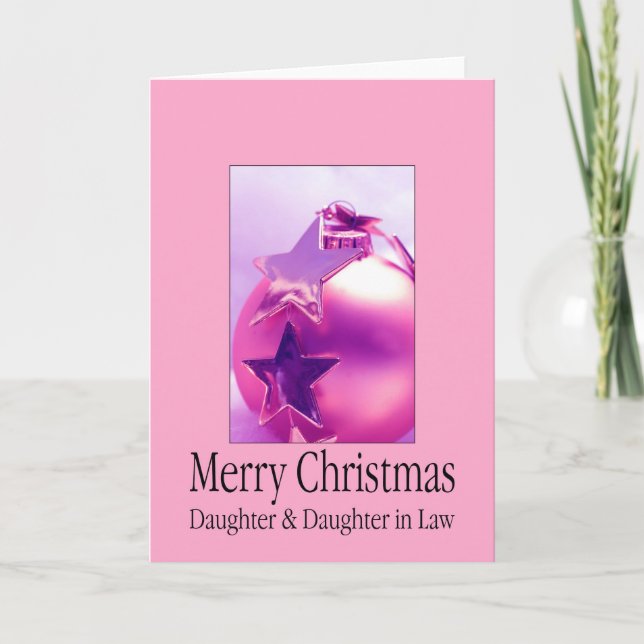 Filha e nora Feliz Cartão de Natal (Frente)