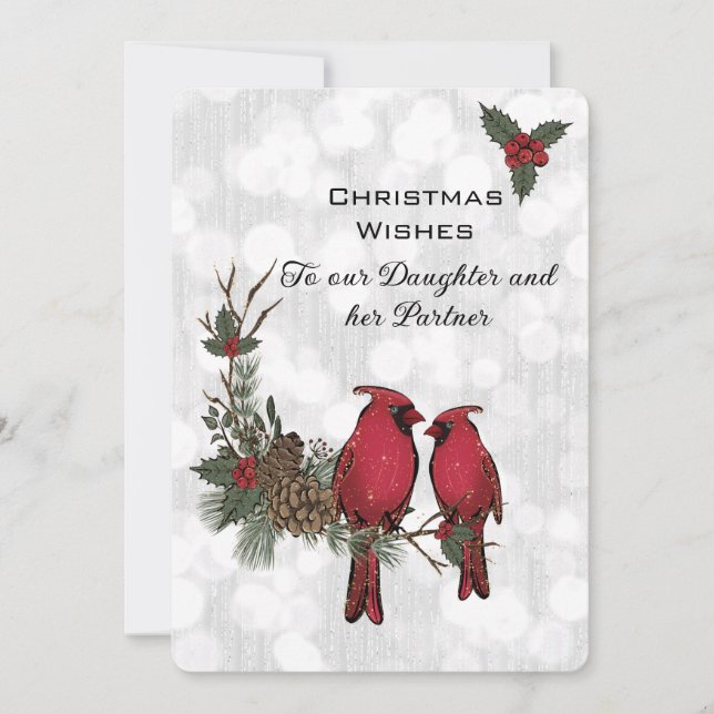 Filha e Parceiro Red Cardinal Natal (Frente)
