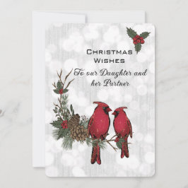 Filha e Parceiro Red Cardinal Natal