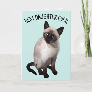 FILHA SIAMESSA CAT BIRTHDAY Cartão de Saudação
