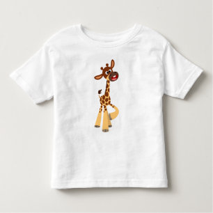 Filheira de Cartoon Bonita Girafa Filheira T-Shirt