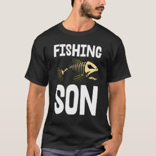 Filho da Pesca Teto Skeleton Peixes Camisetas Ósse