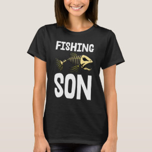 Filho da Pesca Teto Skeleton Peixes Camisetas Ósse