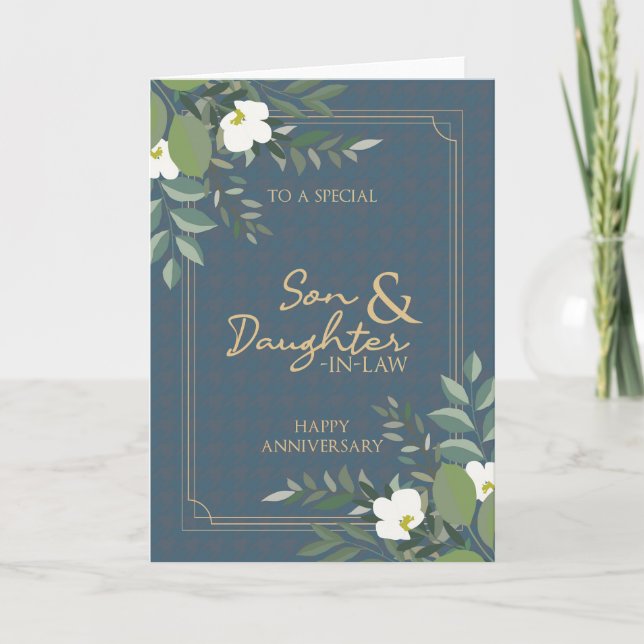 Filho e Filha no Cartão de Aniversário de Direito (Frente)