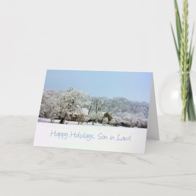 filho no cartão do Feliz Natal da lei (Frente)